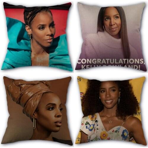 Kelly Rowland Pillowcase Cotton Linen Fabric Square Zipper Pillowcase New 45X45cm Wedding Decorative Pillow cover 03-03