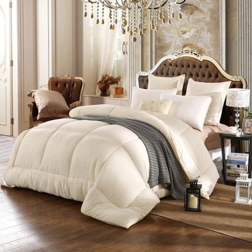 Pure color brushed embossed warm winter quilt winter duvet feather velvet comforter super warm spring blanket king full size