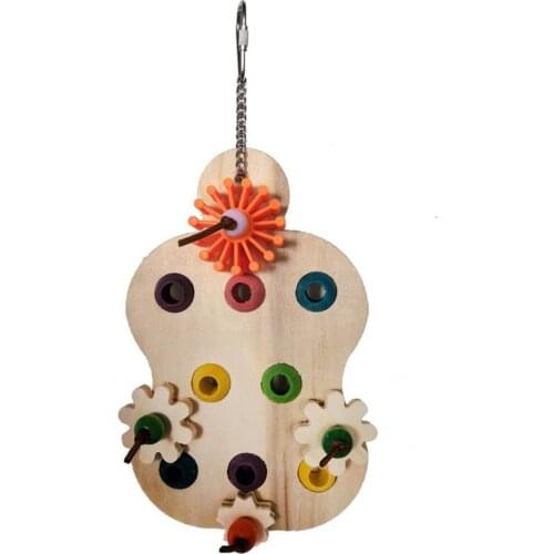 Hanging Multifunctional Wooden Parrot Standing Swing Simple Design Bird Swing Toy Smooth Surface for Home
