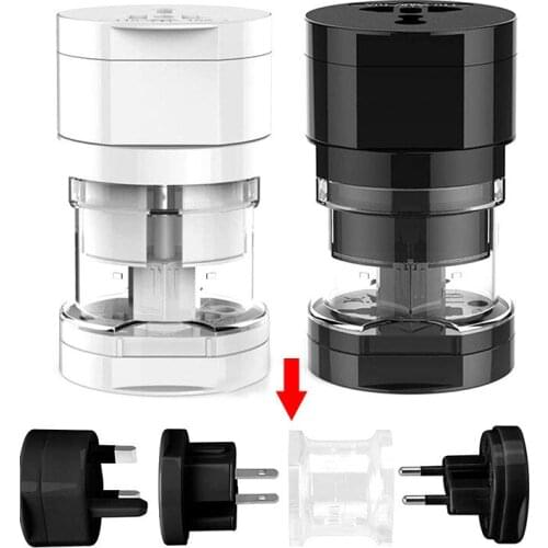 Free shipping World Travel Plug Adapter Change UK/EU/US/AU/China Plug Works In Over 150 Countries Black Color