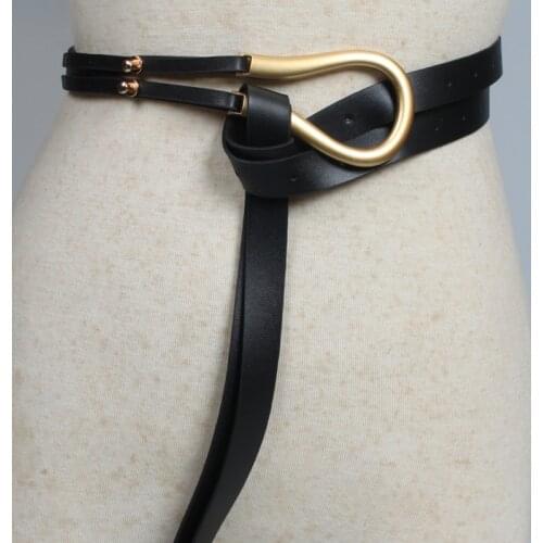 Women New Four Seasons Belt Popular Cool Fashion Versatile Big Horseshoe Buckle Decorative Suit With Dress Coat Cover PU Leather