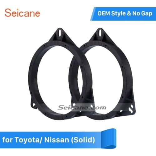 Seicane Solid Car Speaker Spacer for Toyota Nissan Audio Installation Mount Adapter Plates Bracket Fitting Black 2 PCs Kit