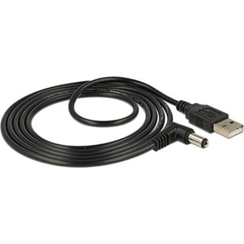 USB 2.0 A Type Male to Right Angled 90 Degree 5.5 x 2.1mm DC 5V Power Plug Barrel Connector Charge Cable 1m