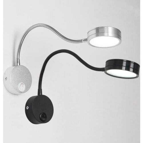 4pcs New Led Wall Lamps 5w With Switch Ac90-260v Bedroom Bedside Light Direction Adjustable Reading Lamp Home Lighting Zbd0015