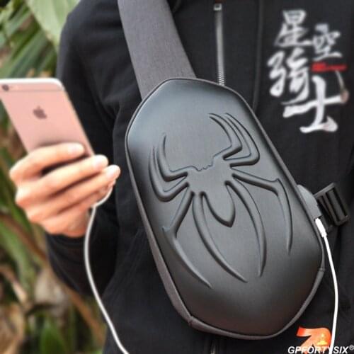 SFK Motorcycle Riding Chest Bag Locomotive Cross-body Bag Hard Shell Carbon Fiber Pattern Black Motorcycle Travel Shoulder Bag