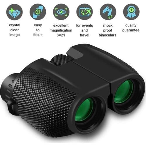 Telescopes High Powered 10x25 Binoculars Compact Folding Weak Light Clear Bird Watching Lightweight Waterproof Kids
