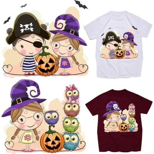 Halloween Patches Cute Owl Thermal Stickers on Clothes Iron-on Transfers for Clothing Thermoadhesive Patch Diy Applique for Baby