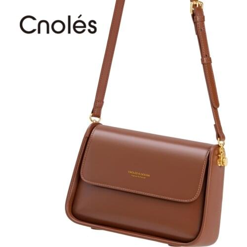 Cnoles Women Shoulder Bags Designer Handbags Genuine Leather Cross body Bag Woman Small Purses Female Clutch