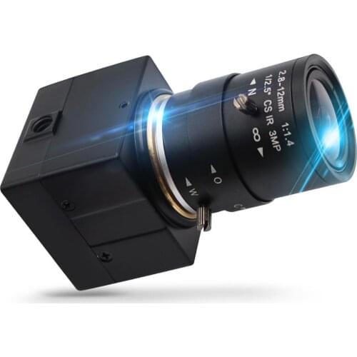 1.3MP HD Mini Monochrome Black White Low Light Indurstrial USB Camera OTG UVC Telescope USB Webcam With 2.8-12mm Varifocal lens