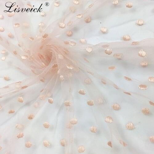 1yard New nylon line dot mesh tulle embroidery lace fabric clothing wedding dress DIY handmade fabric