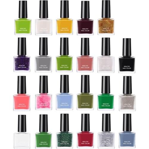 23PCS/Set Gel Nail Polish Set Top Coat 23 Colors Long Lasting Nail Polish Kit Nail Art Tool Random Color Glitter Nail Art