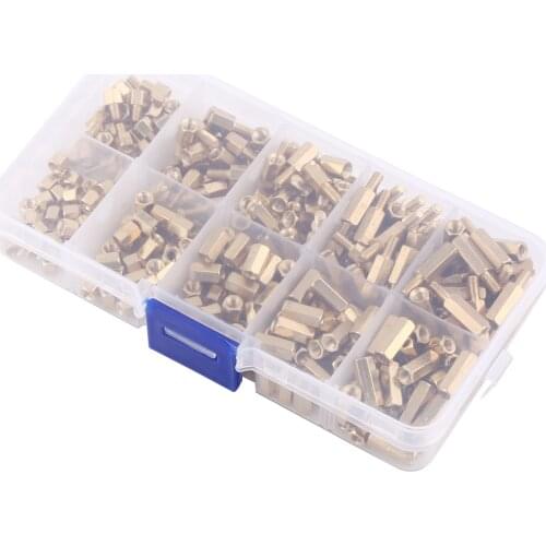 300PCS/Set M3 Male-Female Brass Hex Column Standoff Support Spacer Pillar For PCB Board 3mm Nuts Screw Pillars Set