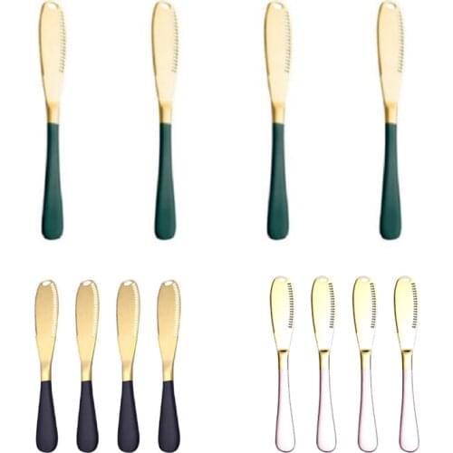Butter Knife with Hole Cheese Dessert Jam Knife Cutlery Tool Bread Knife Tableware String Cheese Sticks 4Pcs