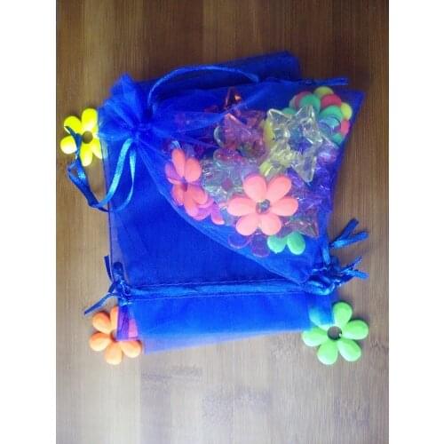 30*40cm 50pcs Organza Bag Royal blue Drawstring bag jewelry packaging bags for tea/gift/food/candy small transparent Yarn bag