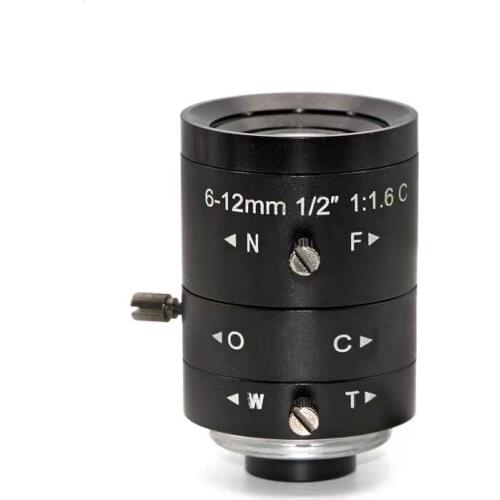 WS 6.0-12mm 3MP 2 megapixel HD CCTV lens C mount manual zoom iris focus varifocal industrial lens 1/2'' for CCTV camera