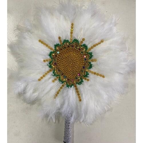 African Feather Hand Fan Handmade Luxurious Dance Lace Feather Fans for Wedding Party Gift Dropshipping TOP Wedding Decoration