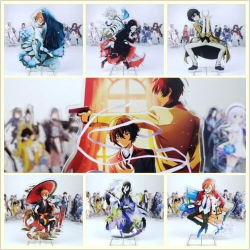 Anime Bungou Stray Dogs figure Dazai toy Nakajima Atsushi Edogawa Ranpo Chuya acrylic doll 15cm for gift