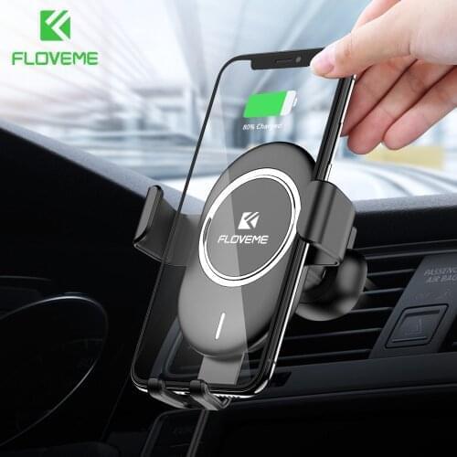 FLOVEME Gravity QI Car Wireless Charger For iPhone XR XS Mac Samsung S10 Air Vent Mount Fast Wireless Charging Car Phone Holder