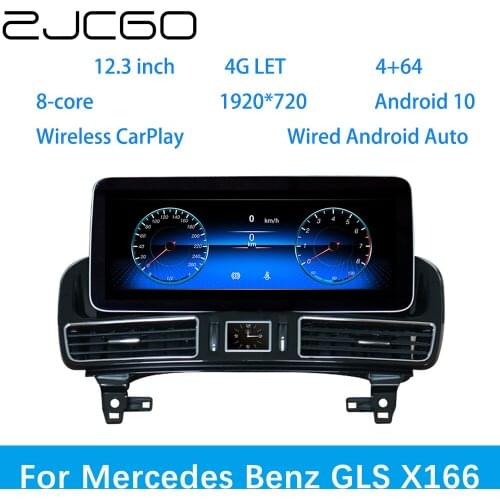 ZJCGO Car Multimedia Player Stereo GPS DVD Radio Navigation Android Screen System for Mercedes Benz GLS X166 GLS350 GLS450
