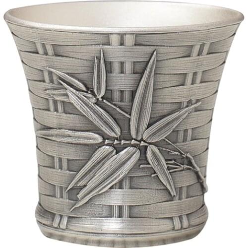 Pure Silver 999 Pure Handmade Bamboo Wine Cup, Household Red Wine Luxury Drinking Cup, Antique Beer Cup wine set