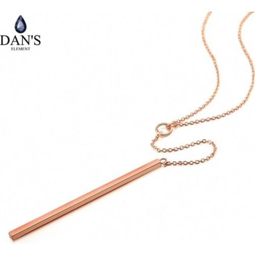 DANS ELEMENT Anti Allergy Hot Sale Y Style Chain Long Necklaces & Pendants Rose Gold Color Jewelry For Women colares DEN601