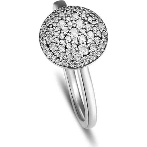 CKK Authentic 925 Sterling Silver Jewelry Classic Elegance,Clear Crystal Rings Fashion DIY Making For Women Gift