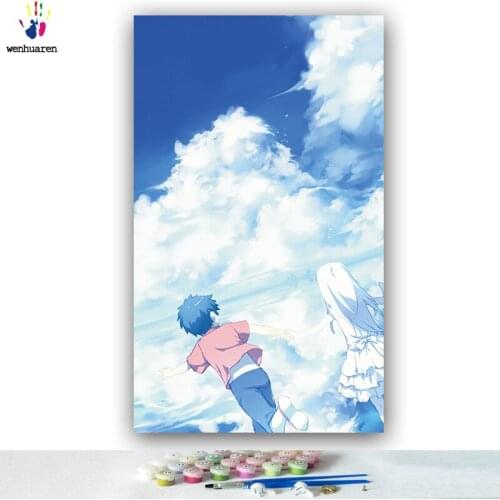 DIY colorings pictures by numbers with colors Unknown flower name Japan picture drawing painting by numbers framed Home