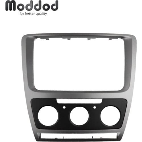 Double Din for SKODA Octavia 2008-2013 Manual AC Audio Fascia Stereo Radio GPS DVD Panel Dash Mount Installation Trim Kit Frame