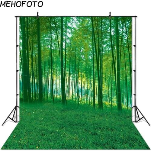Natural Scenery Photography Studio Background Bamboo Forest Green Grass Photographic Backdrops Props