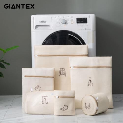 GIANTEX 4/6PCS Thick Mesh Laundry Bag Set Underwear Bra Washing Bag Polyester Mesh Bag Bathroom Eco-friendly Storage Bag Set