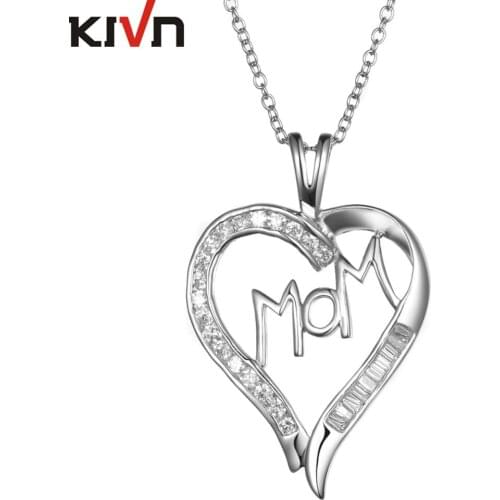 KIVN Fashion Jewelry Pave CZ Cubic Zirconia Heart Bridal Wedding Pendant Necklaces Womens Girls Promotion Birthday Gifts