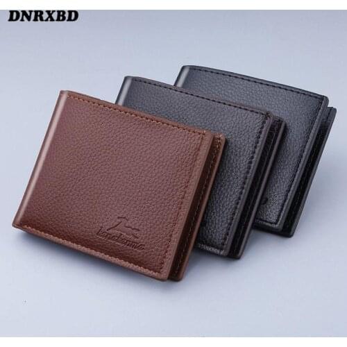 Mens Wallet Money Bag Leather Business Short Wallet billetera Vintage Walltes Multi-card Soft Purse Coin Bag billetera hombre
