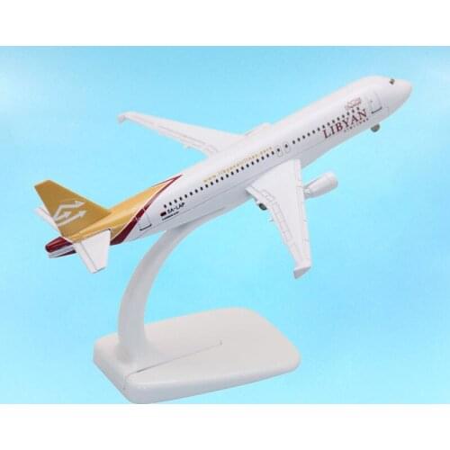 Diecast 1/400 Scale 16CM Airbus A320 Libyan Airlines Airliner Model Toys Plane Gifts Collection Without Undercarriage Aviation