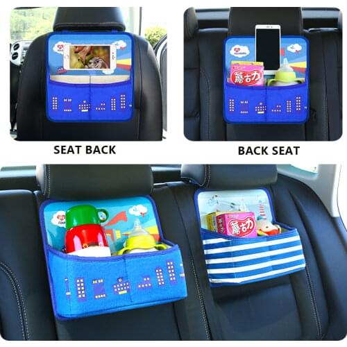 Cartoon Washable Car Seat Back Hanging Bag Seat Bracket Storage Bag Child Rear Seat Storage Box Storage Bag Car Accessories