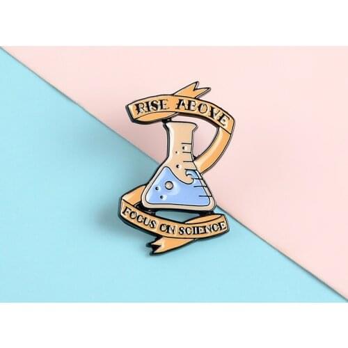 Cartoon fun science experiment equipment beaker bottle enamel brooch alloy badge denim clothes bag brooch cute punk jewelry gift