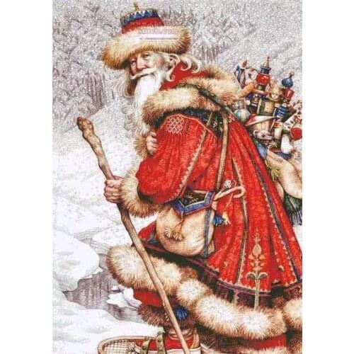Father Christmas With Toys Sewing kit Top Quality Embroidery Needlework 14CT Unprinted Art Cross Stitch Kits DIY Handmade Decor