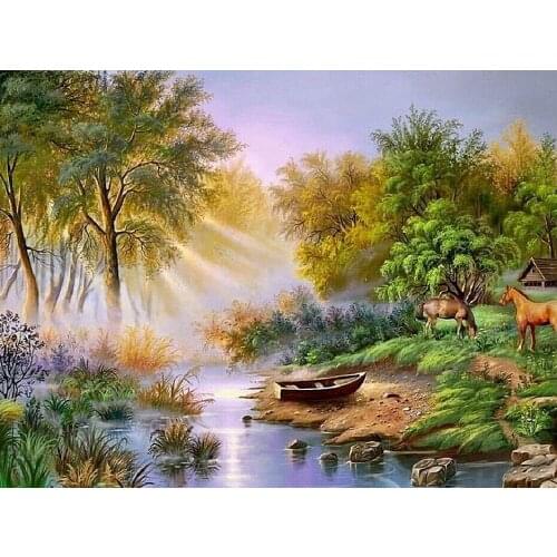 A6623 11CT/14CT/18CT/25CT/28CT night snowing patterns Counted Cross Stitch DIY Cross Stitch Kits Embroidery Needlework Sets