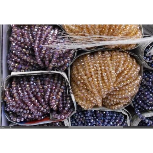 New! AB Color 6MM 50piece/lot Rondelle Glass Crystal Stand Beads Free Shipping Wholesale