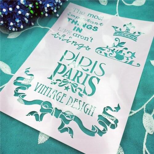 Paris plastic mold shield DIY cake scrapbook stencils hollow Embellishments printing lace ruler Valentines Day
