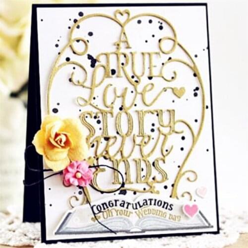 Letter backgrounMetal Cutting Dies Stencils For Card Making Decorative Embossing Suit Paper Cards Stamp DIY