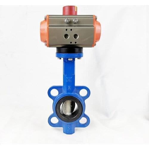 Air pneumatic actuated butterfly valve wafer type PN10 with EPDM seat
