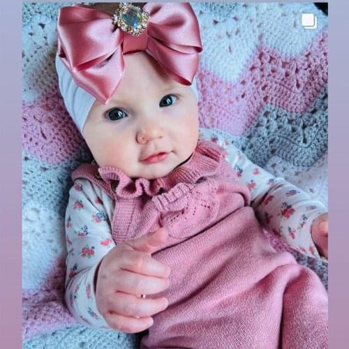 2021 baby girls bow headband with drill big bow turban Head Wraps Kids Top Knot Hairband Hair Accessories