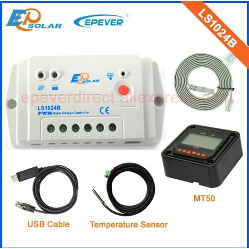 Solar 12V Battery Charging regulator LS1024B 10A MT50 remote Meter USB cable and temp sensor PWM EPEVER new generations