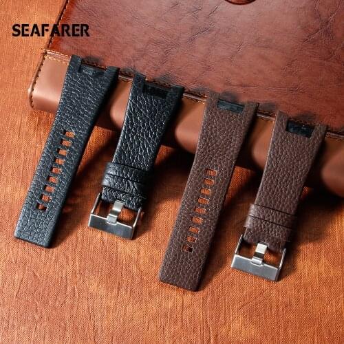Genuine Leather Bracelet 32mm Watchband For Diesel Watch Strap Wristwatches Band For DZ1216 DZ1273 DZ4246 DZ4247DZ287 Watch Band