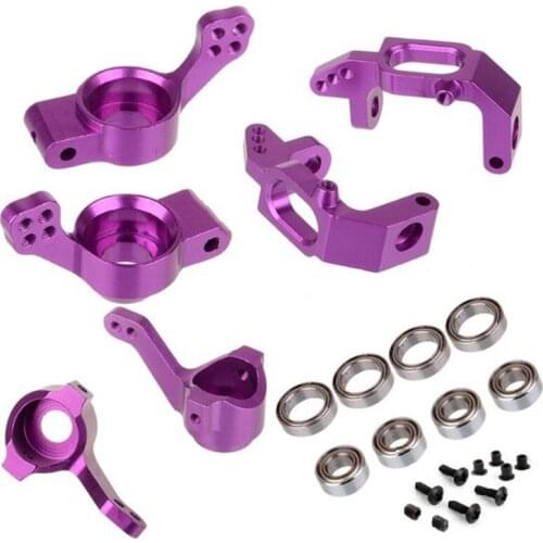 For 1/10 94123 94111 HSP Upgrade Parts 102010 102011 102012 02013 02014 02015 Ball Bearing Aluminum Alloy Steering Hub Mount Set