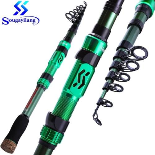 Sougayilang 1.8-3.0m Telescopic Fishing Rods UltraLight Carbon Fiber Spinning Rod for Saltwater Freshwater Sea Fishing Tackle