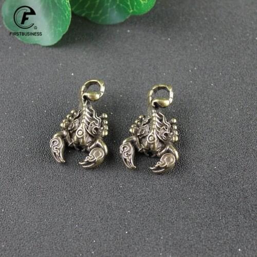 Solid Brass Scorpion Mini Statue Handmade Home Decor Ornaments Crafts Copper Vintage Miniatures Figurines Desk Decoration Gifts