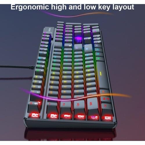 G27 104-Key USB Wired Mechanical Keyboard RGB Luminous Professional Gaming Keyboards Computer Accessories for Home Office Gamer