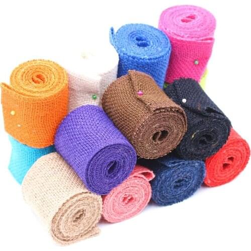 2M / roll color natural linen burlap jute twine rope hemp Christmas Halloween party wedding decoration crafts decoration