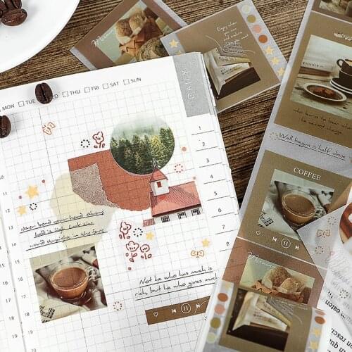 Vintage Travel life notes Handmade tape transparent decoration washi tape DIY scrapbooking masking tape kawaii Stationary